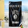 Brooklyn Nets Print Personalized Text Beach Towel Quick-Dry Soft Microfiber