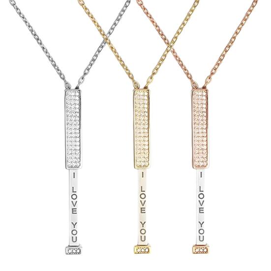 Ich Liebe Dich Versteckte Botschaft Halskette Versteckte Geheime Botschaft Schieber Halskette Verstellbare Länge Einziehbare Stange Halskette