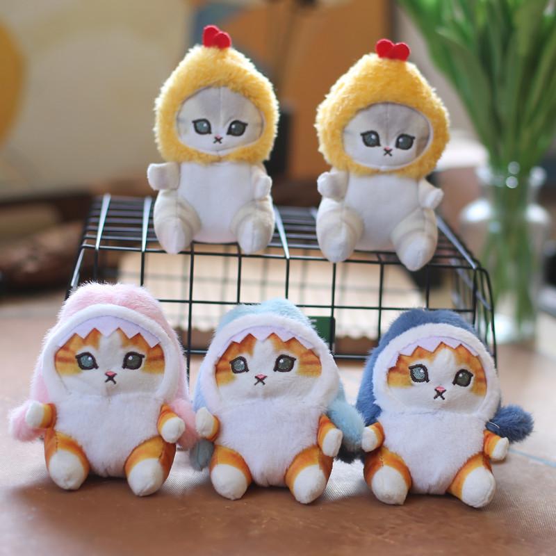 Cartoon Cute Shark Cat Pendant Plush Toy Doll Kitten Bag Hanging Keychain Doll