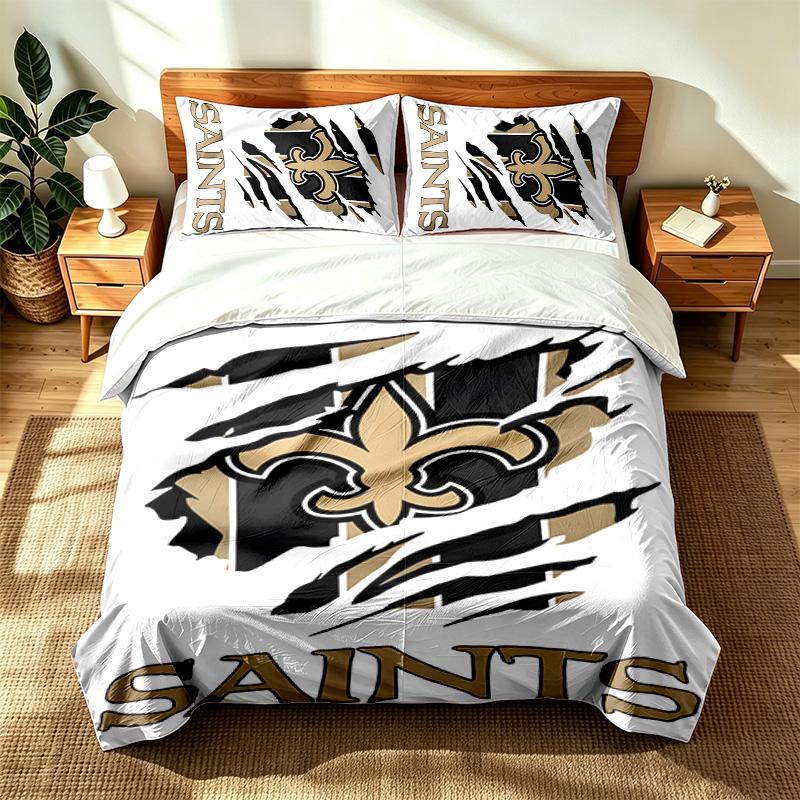 New Orleans Saints (5) Sada 3 ks vhodná do ložnic měkká a pohodlná ideální dárek pro rodinu a přátele Zahrnuje jeden povlak na přikrývku a dva