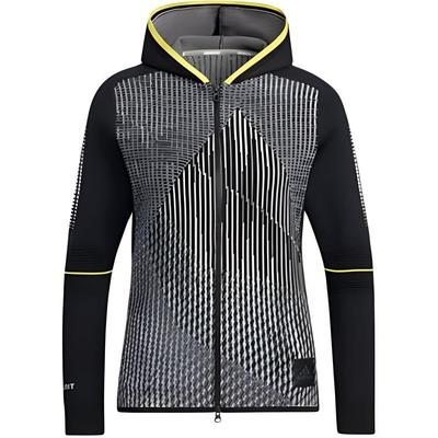 FW22 Color Block Striped Hooded Long Sleeve Jacket Women Jackets Black HG1676