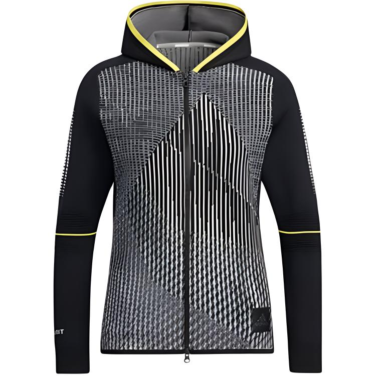 

Adidas FW22 Color Block Striped Hooded Long Sleeve Jacket Women Jackets Black HG1676 XL