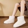 Cross-border autumn and winter new plush medium boots women's foreign trade wholesale home cotton shoes non-slip warm bag and cotton slippers