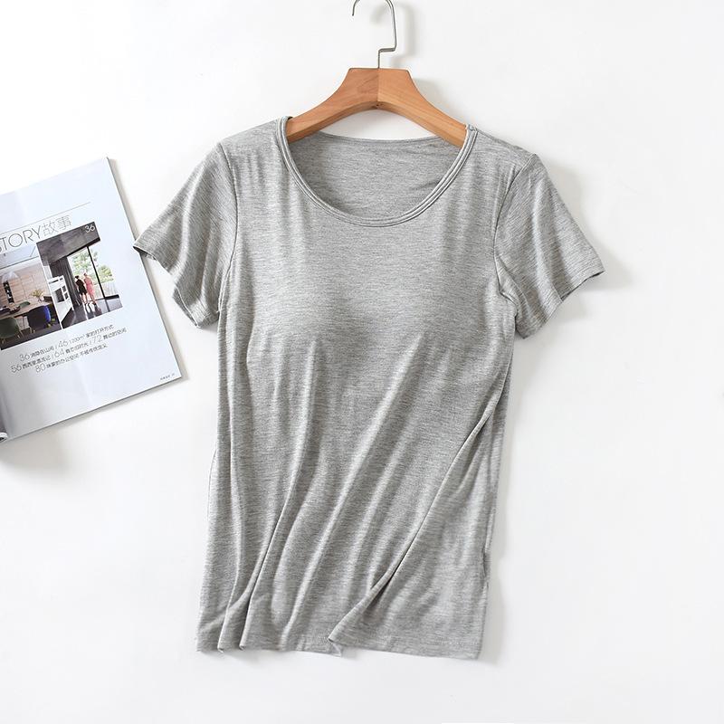 Abbigliamento da casa da donna, tinta unita, manica corta, scollo rotondo, temperamento modale