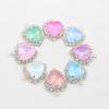 Factory Direct Sales of 10 Pieces of 16 * 20mm Mocha Peach Heart Water Diamond Button Flat Bottom with Loop DIY Clothing Necklac