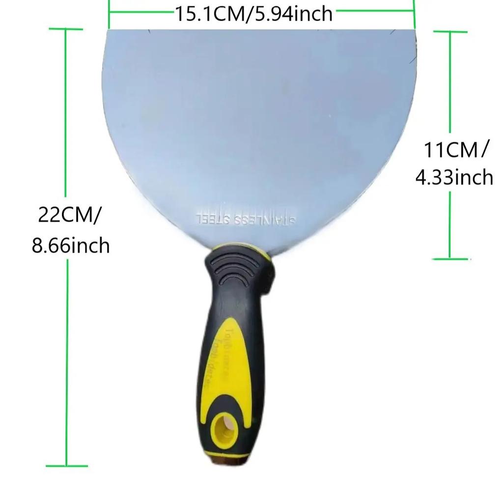 Stainless steel putty knife with rubber handle scraper, putty scraper, 6-inch stainless steel putty knife