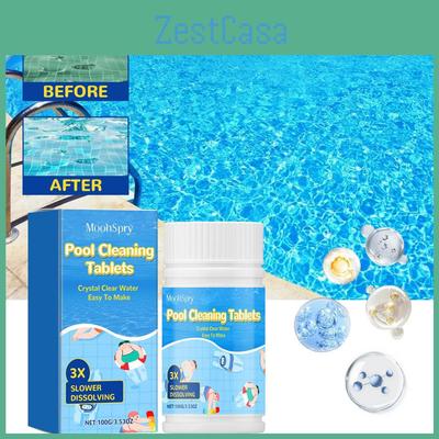 Pastilhas para Limpeza de Piscina Moonspry Para Água Cristalina e Remoção de Odores