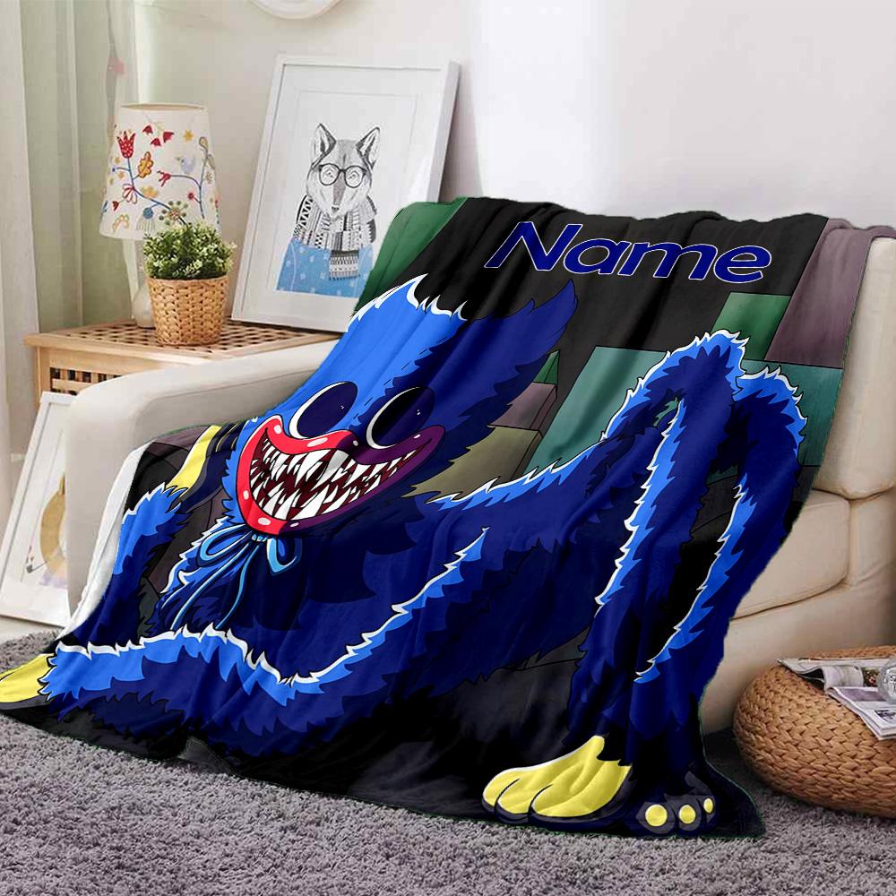 Customiz Name Personality Poppy Playtime Blanket Soft &Warm Sofa Office Bed Travel Lunch Break Blanket, Gift Suitable All Seasons