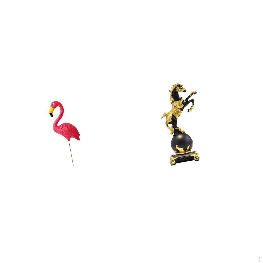Flamingo Horse Garden Statue Figurine Ornament Sculpture for Holiday Spring Bedroom Centerpiece