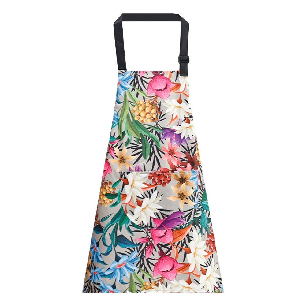 

Flower Print Cooking Baking Bibs Anti-fouling Restaurant Uniform Fashion Kitchen Apron for Women різнокольоровий