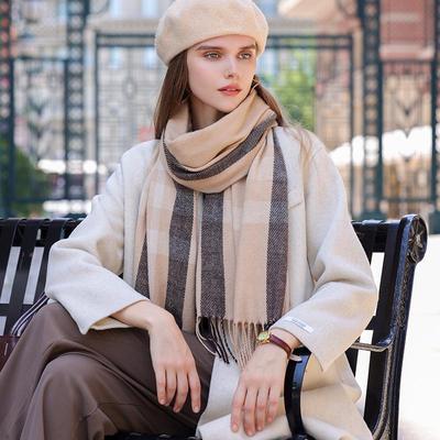 Sciarpa calda invernale spessa Nuove donne Scialli di Pashmina design scozzese lavorato a maglia Scialle di cashmere Sciarpe con nappe avvolgenti