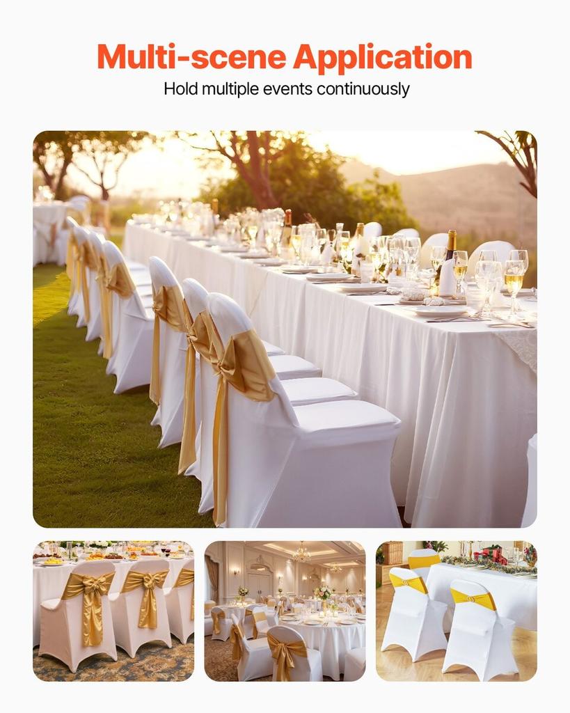 White Stretch Spandex Chair Covers - 30 PCS, Folding Kitchen Chairs Cover, Universal Washable Slipcovers Protector, Removable Chair Seat Covers, for