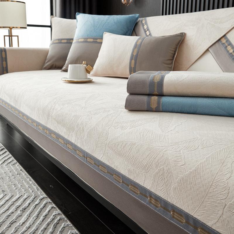 Affordable Luxury Style Sofa Cushion Four Seasons Universal Non-Slip Cushion Cover Cloth Modern High-End Gray Leather Sofa Cover Towel
