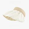 Summer Sunshade Sunscreen Hat Women's UV Protection Face Cover Empty Top Sun Hat Summer Printed Large Brim Shell Hat