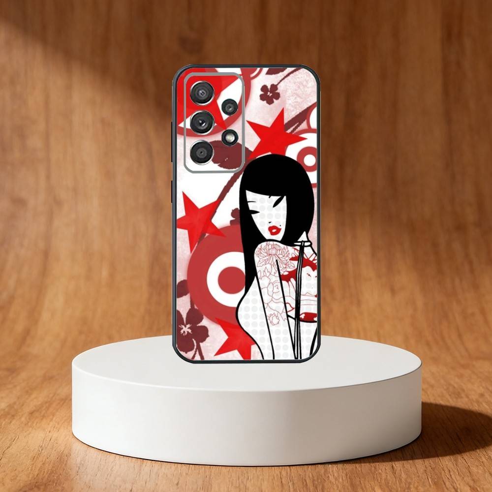 J-Japan T-okidokis Girl Phone Case For Samsung S25,S24,S21,S22,S23,S30,Ultra,S20,Plus,Fe,Note,10,9,5G Black Cover