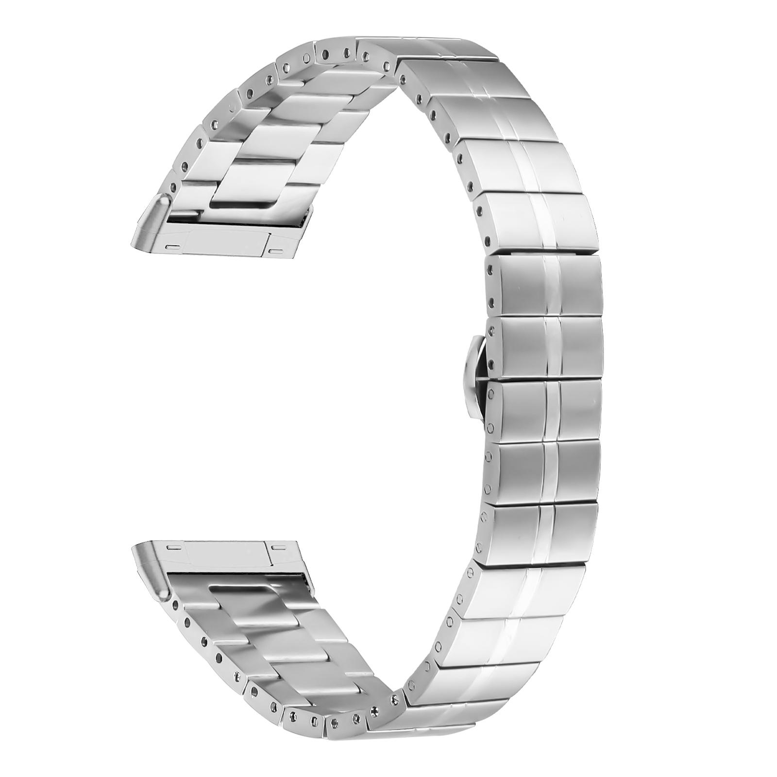 

For Fitbit Versa 3/Sense Replacement Wrist Strap 1-Bead Stainless Steel Watch Band Silver
