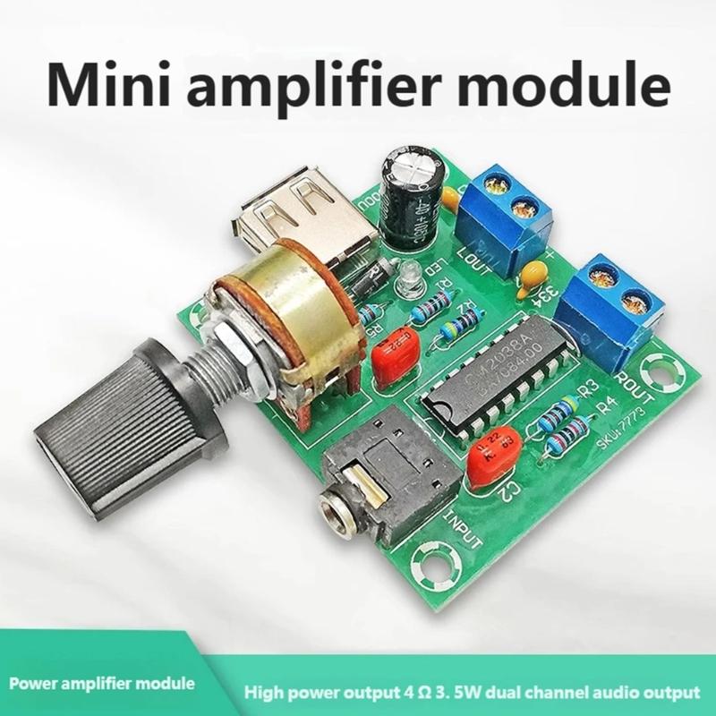 5VDC Mono Power Amplifiers Module 5W Double Channel Output Battery Operated For Portable Projects