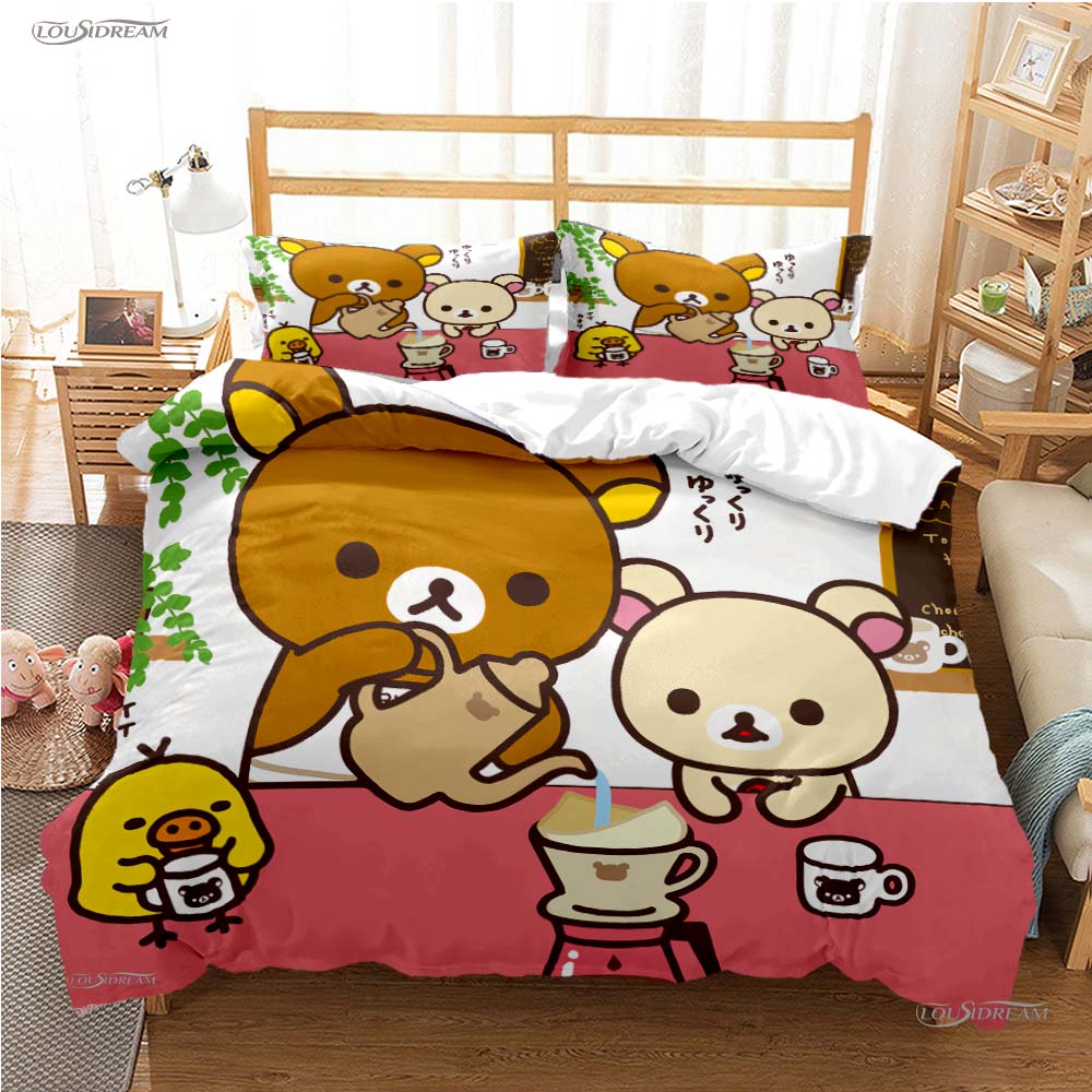 Cute Cartoon M-MAMEGOMA All Season Duvet Cover Kawaii Bedding Set Soft Quilt Cover and Pillowcases Teen Single/Double/Queen/King