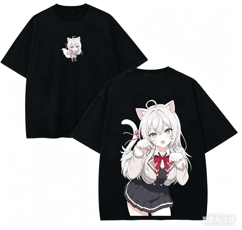 Cute Alya Sometimes Hides Her Feelings In Russian Anime Alya Black Cotton Oversized Unisex Casual Graphic Women And Men T-shirt