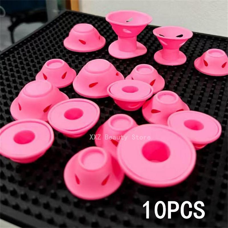 

Pink Soft Silicone Magic Hair Care Rollers Set No Heat Hair Curler DIY Curling Styling Tool for Beautiful Curls - 10/20/30/50/10