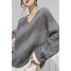 Demana 'Lace Poetry' Vintage Lace Patchwork V-Neck Sweatshirt