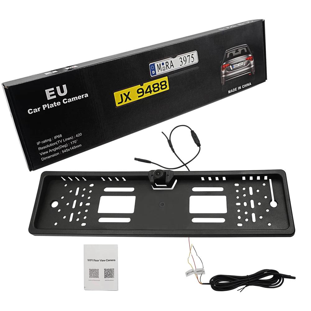 

WIFI Автомобильная камера заднего вида европейского подвесного типа FrontView Wireless Car Number Plate Frame Reverse Camera для IOS/Android 12V