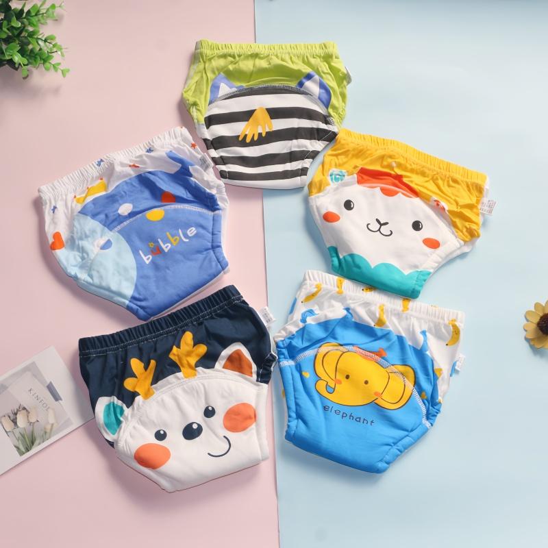 8PC 6 Layers Baby Toilet Training Pants Children Washable Urine-Proof Learning Panties Baby Toddlers Quit Diapers