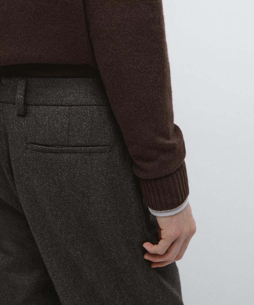 Masimodutti Wool Blend Twill Pants