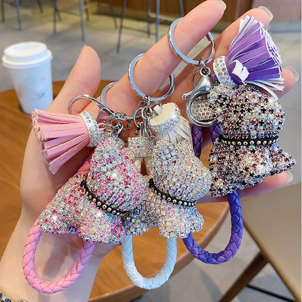 Cheap Gifts DIY Trinkets Phone Charm Bag Ornaments Bulldog Keychain