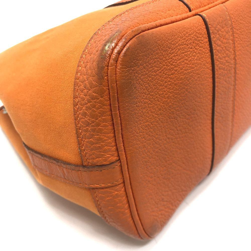 Hermes Garden Party TPM Tote Bag Hand Bag Leather/Canvas Orange