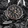 LIGE Men's Multi-function Waterproof Steel Watch with Calendar