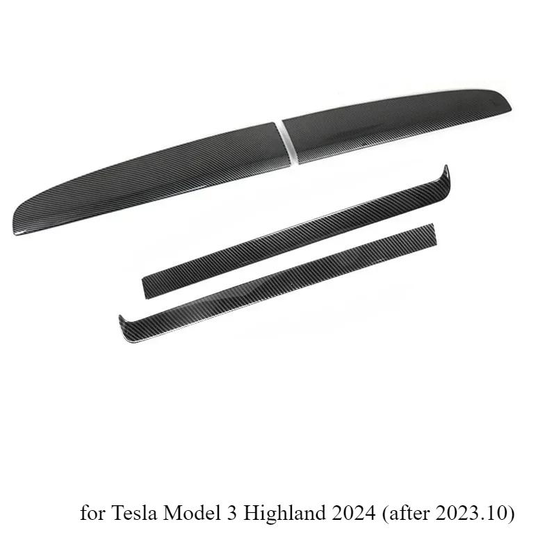 Dashboard Panel for Tesla Model 3 Highland Air Vents White Interior Decorative Shell Cover Sticker Trim Carbon Car Modifications