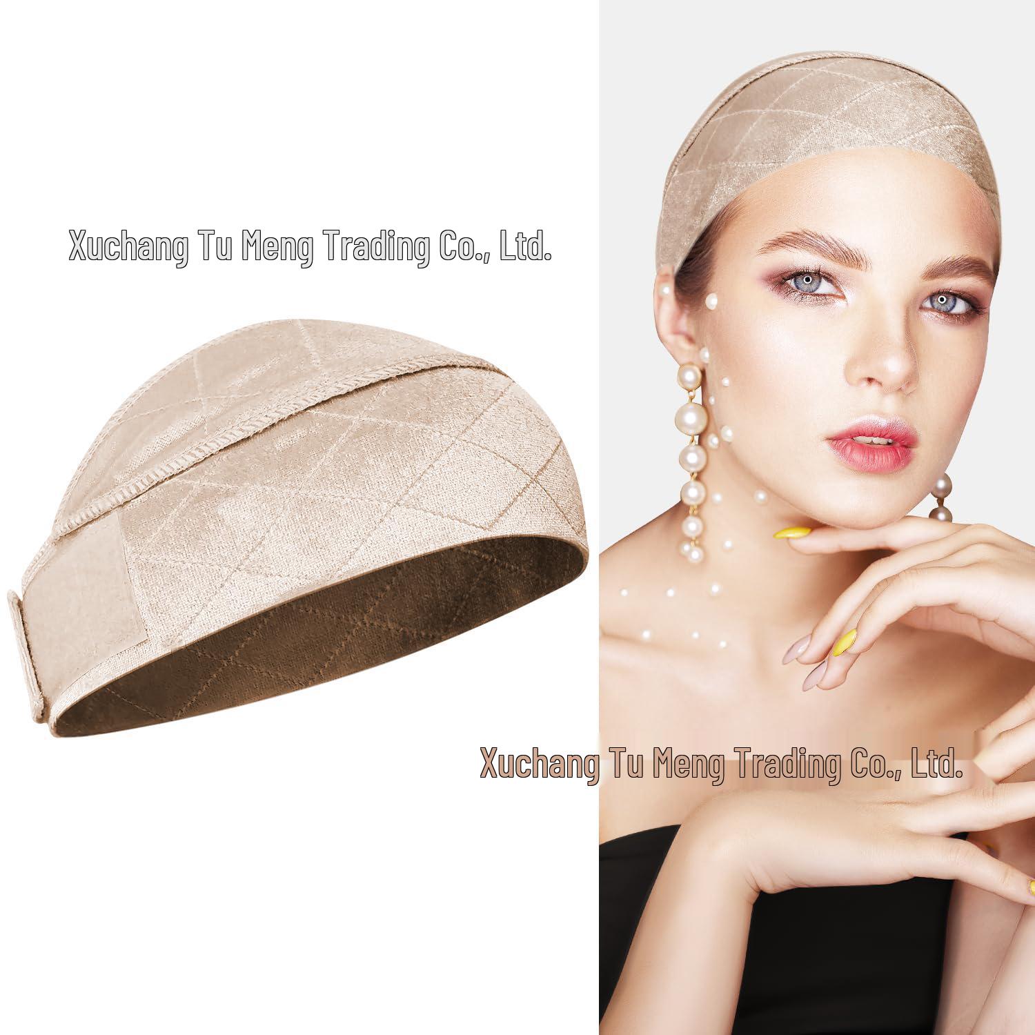 Adjustable Velvet Wig Headband with Elastic Velcro Strap