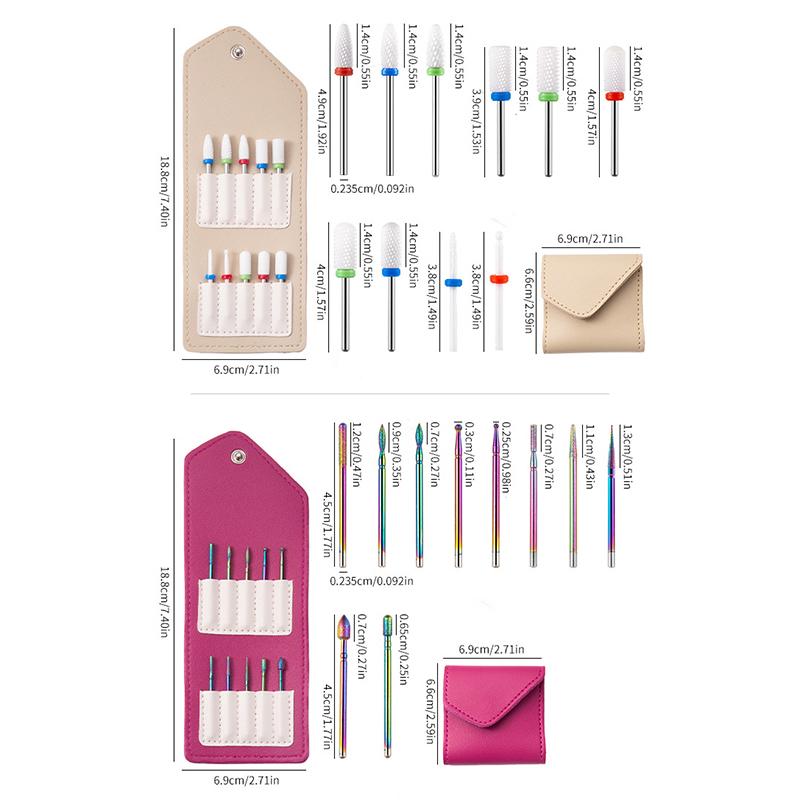 10 Stück Keramik-Wolfram-Fräser für Maniküre Hartmetall-Nagelfräser-Zubehör Bits Nailart-Ausrüstung Werkzeuge für Maschinenfräsen