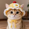 Refined Elastic Pet Cosplay Headwear Handmade Craft Winter Dog Cap Cat Knitted Hat  Pets Wearing