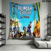 Human Fall Flat Wall Hanging Printed Fabric Blanket Decorative Tapestries for Bedroom Living Room Home Decor
