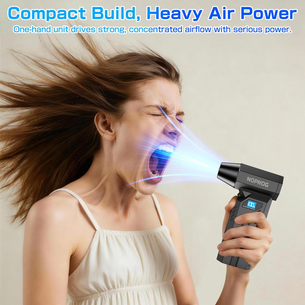 Strong Blowing LED Light Car Snow Removal 4 Gears Adjustable Type-C Charging Turbo Blower Jet Fan 140000RPM Electric Air Duster