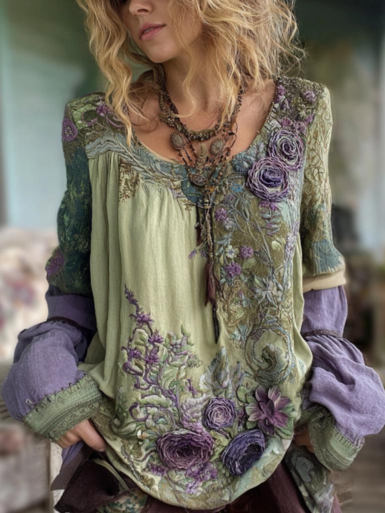 3D Floral Women's Round Neck T-Shirt - Hong Kong Style Fashion Top