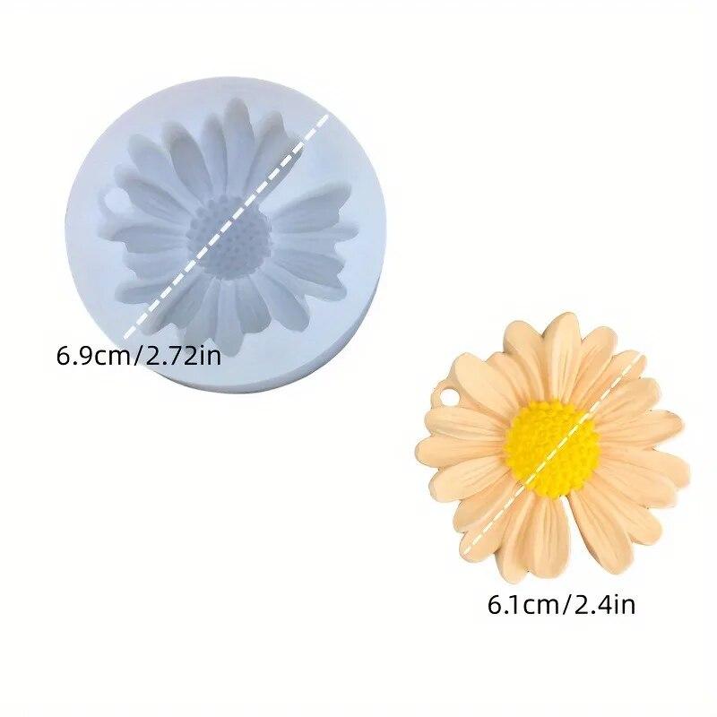 

1pc 3D Daisy Flower Silicone Candle and Plaster Mold - DIY Resin and Clay Crafting Supplies silicone mold candle soap mold NONE