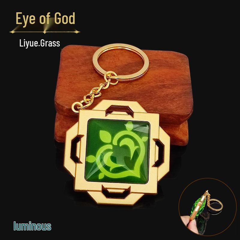 YS Dual-Sided Luminous God's Eye Glass Pendant Keychain