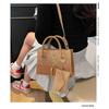 Fashion Solid Color Simple Crocodile Letters Tassel Casual Atmosphere Shoulder Handbag Bag For Women