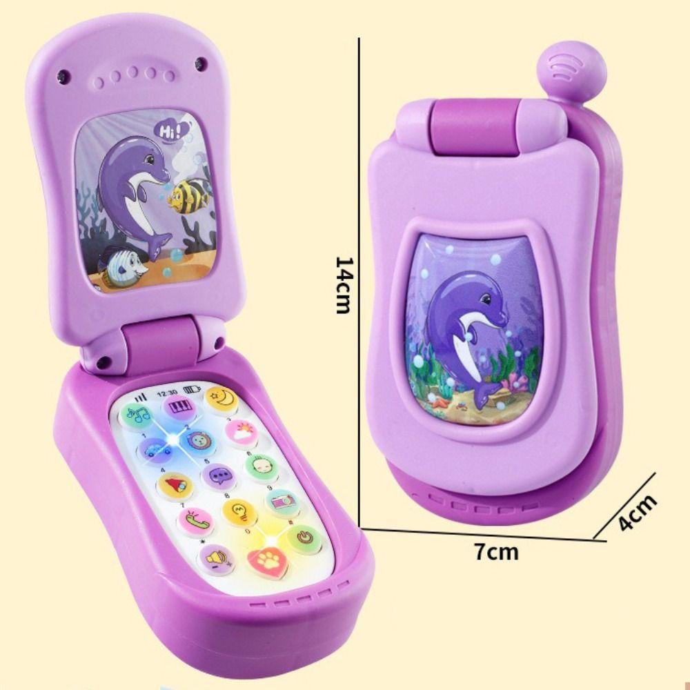 Flip Cover Simulation Flip Phone Voice Toy Music Phone Toy  Children's Day Gifts