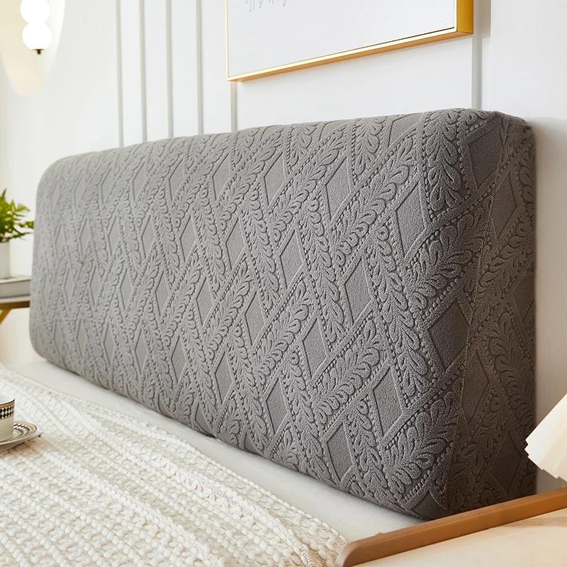 Solid Color Super Soft Bed Head Cover All-inclusive Stretch Headboard Cover Jacquard Bed Back Dust Protector Covers Bedroom