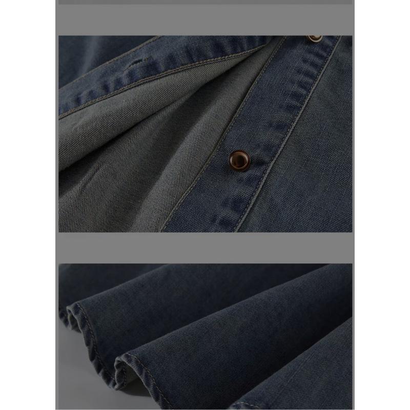 Summer 2026 Retro Hong Kong Style Petite Women's Short-Sleeve Denim Shirt