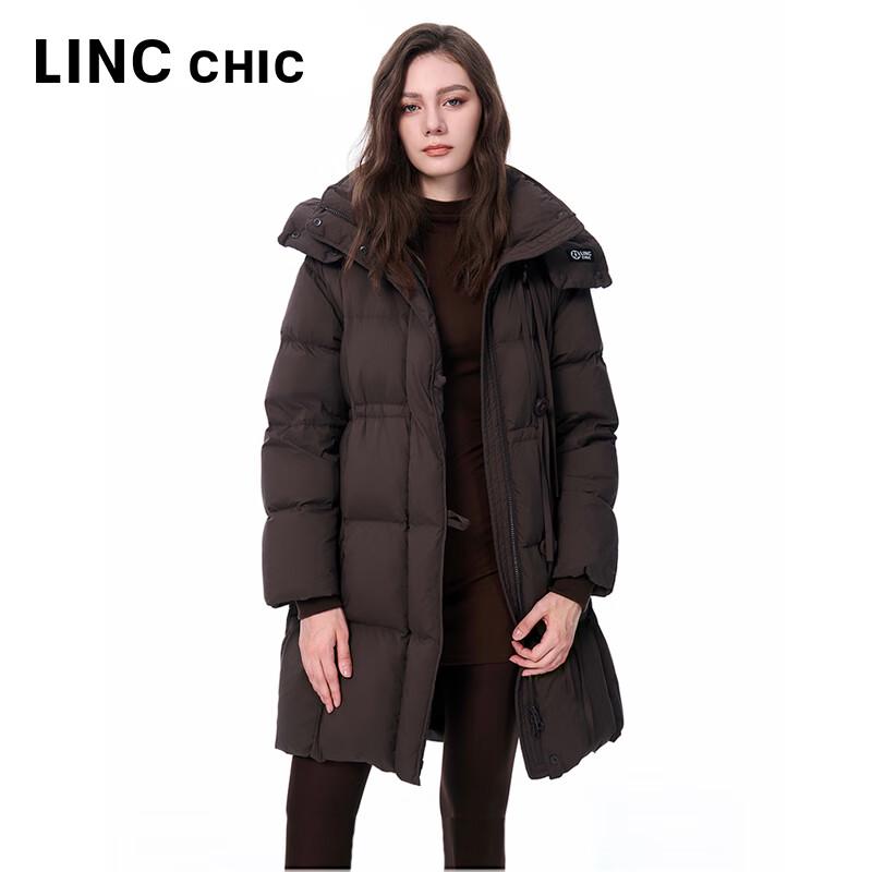 Jinyujie Women's Thickened Hooded Mid-Length Down Jacket