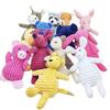 Corduroy Plush Dog Toy: Sounding, Teething, Teeth Cleaning, Boredom Relief with Monkey & Fox Designs.
