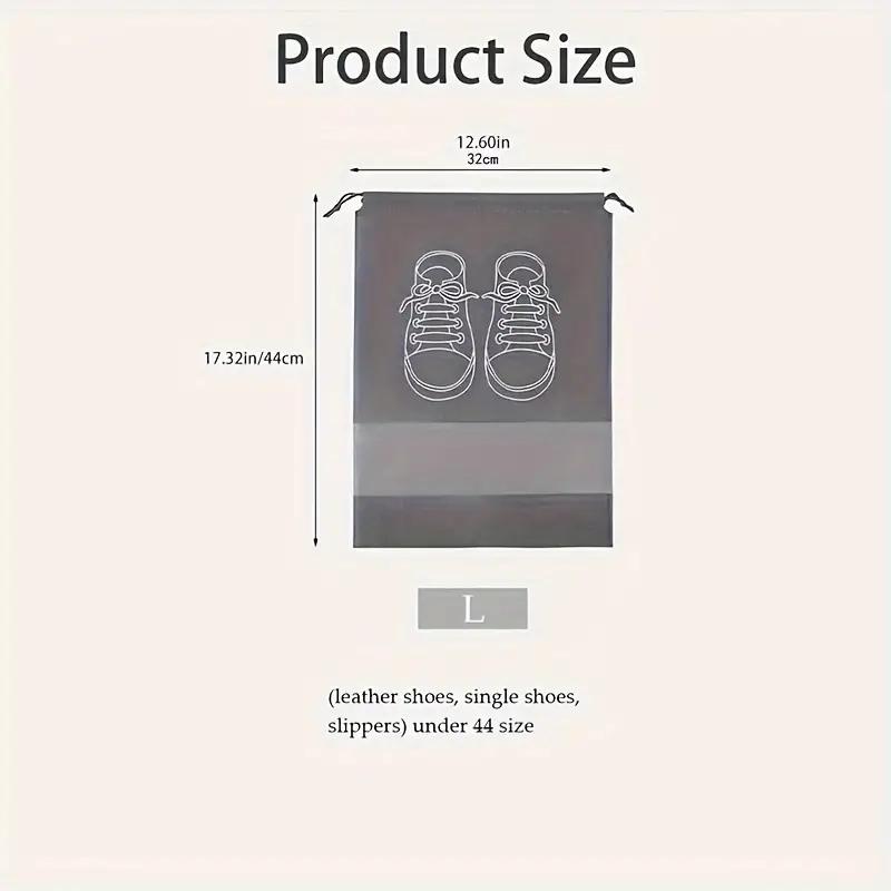 10-Pack Polyester Shoe Bags with Transparent Window–Breathable and Dustproof Travel Shoe Organizer Pouches for Luggage Packing and Storage Protection