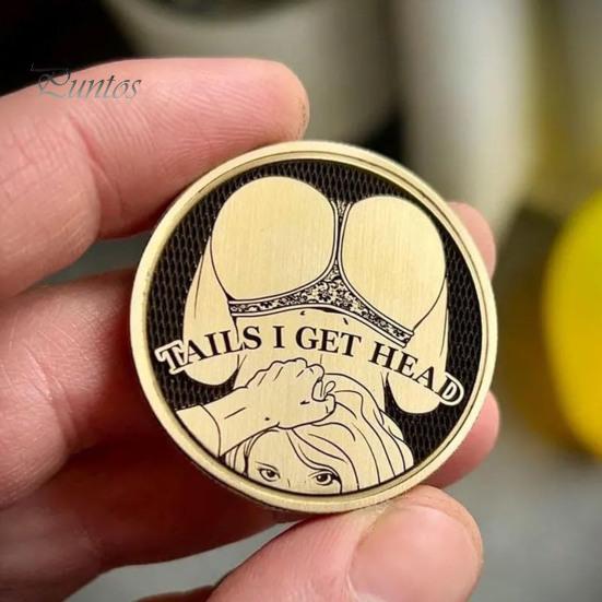 Adult Love Challenge Mynt Sexy Heads And Tails Mynt Dobbeltsidige voksen Mynt Hoder Jeg får hale og haler Jeg får Head Lucky Token Prank Gift for Men