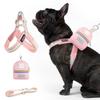 Puppy chest back leash Small and medium-sized dog V-shaped rainbow chest back set Adjustable soft pet dog supplies