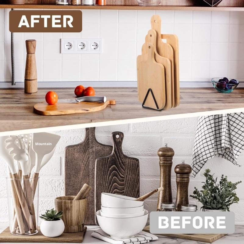 Demir Kesme Tahtası Standı Mutfak Saklama Rafı Kesme Tahtaları İçin Mutfak Saklama Düzenleyici Kesme Tahtaları İçin Stand Kolay